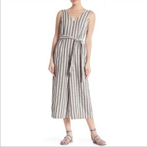 NWOT Max Studio Cream Black Sleeveless Jumpsuit M